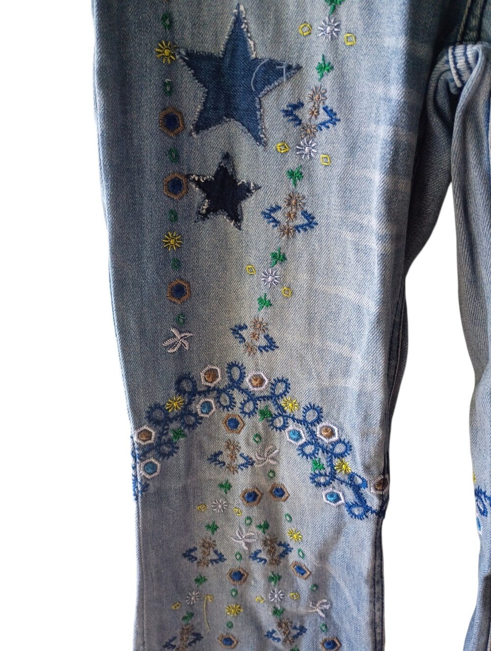NWOT Free People Delphine Nonstretch High Waist Embroidered Flare Leg Jeans 28 - Picture 3 of 7